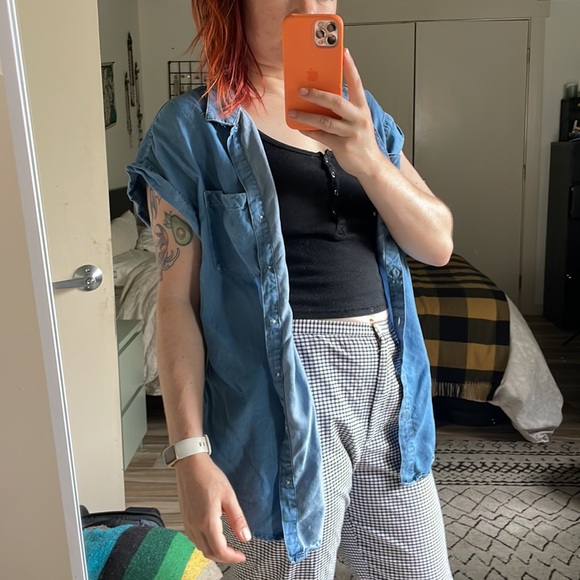 TENCEL denim button down shirt L - Picture 4 of 5